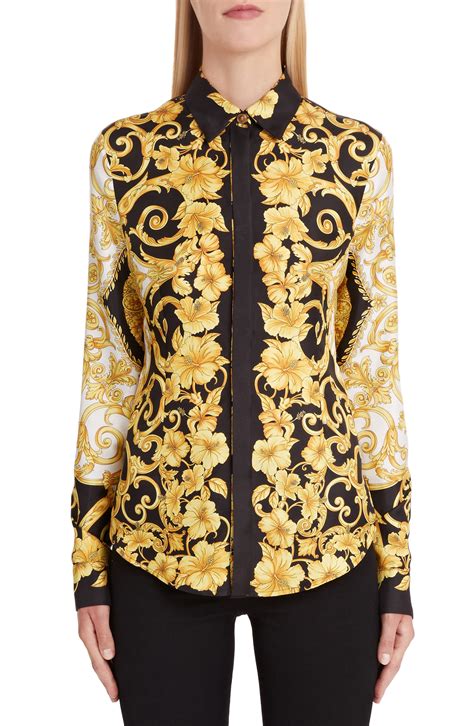 printed versace inspired blouse women|Versace tees for women.